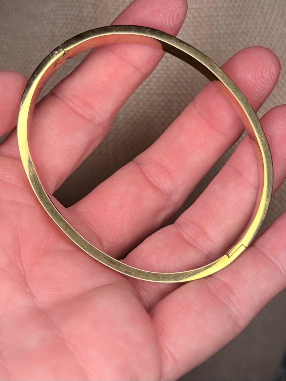 Gold-Tone Women's Hinged Bangle Bracelet